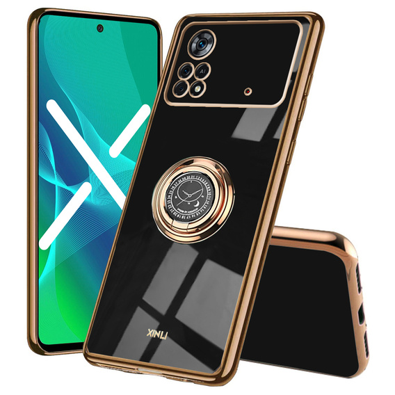 Obal na mobil pre Xiaomi Poco X4 Pro 5G, Electro Ring, čierne