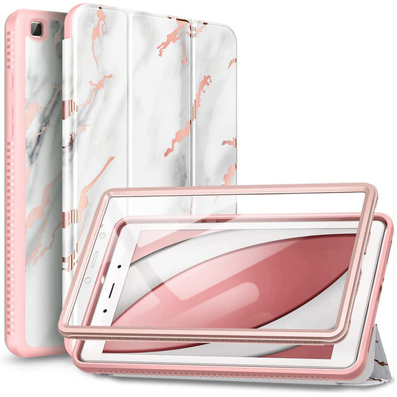 Obal na mobil pre Samsung Galaxy Tab A 8.0, Suritch Full Body Basic Marble, ružové