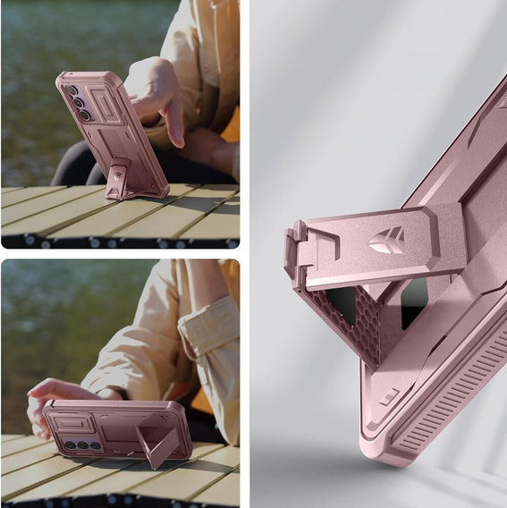 Obrnené puzdro pre Samsung Galaxy A55, Dexnor Full Body (Two Frames), ružové