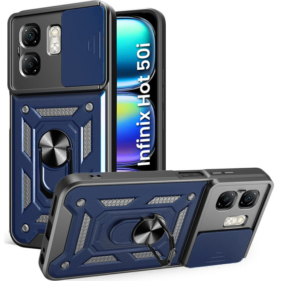 Obal na mobil pre Infinix Hot 50i 4G, CamShield Slide, modré