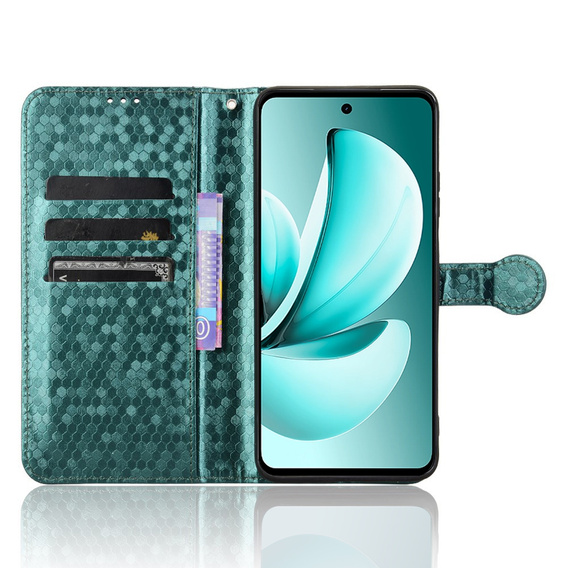 Flipové puzdro pre Realme C71, Wallet Rhombus, zelený