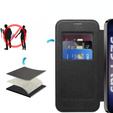 Klapkové puzdro pre Samsung Galaxy S25, RFID Rhombus Wallet MagSafe CamShield, čierne