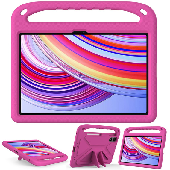 Detské puzdro pre Xiaomi Redmi Pad Pro / Xiaomi Poco Pad, s rukoväťou, ružové