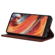 Obal na mobil pre Samsung Galaxy A55 5G, Wallet Litchi Leather, hnedé
