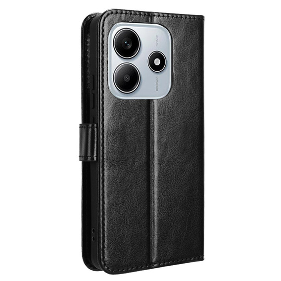 Klapkové puzdro pre Xiaomi Redmi Note 14 5G, Crazy Horse Wallet, čierne