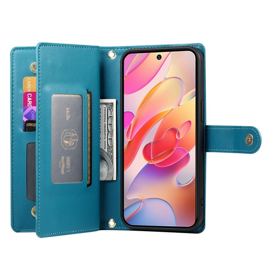 Klapkové puzdro pre Samsung Galaxy A56 5G, Wallet Zipper Pocket, modré