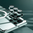Magnetické puzdro Dual Glass MagSafe pre Samsung Galaxy S22 Ultra, zelený