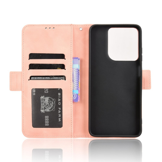 Klapkové puzdro pre Motorola Moto G15 / Motorola Moto G15 Power, Card Slot, ružové