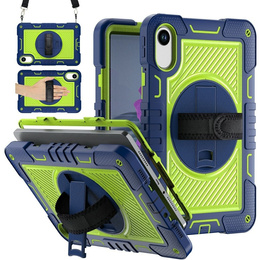 Pevné puzdro na Xiaomi Redmi Pad 2 s podstavcom a ramenným popruhom – tmavo modro-zelené