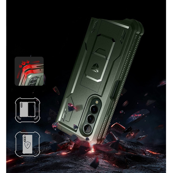 Obrnené puzdro pre Samsung Galaxy Z Fold 3 5G, Dexnor Full Body, zelený
