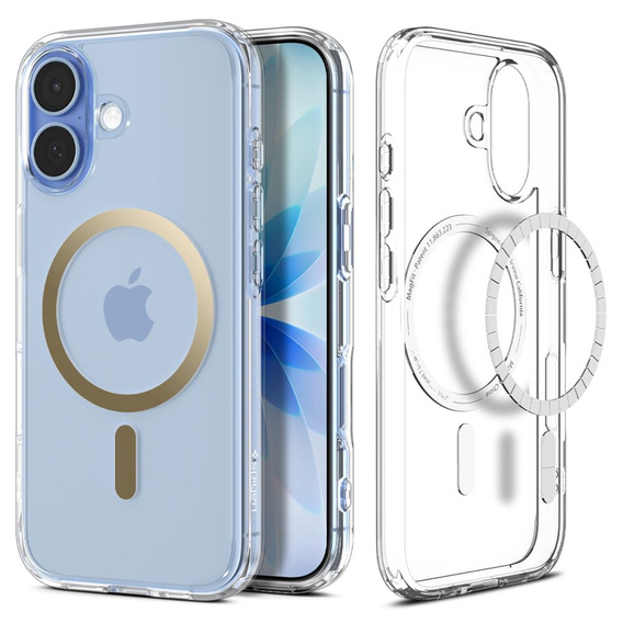 Spigen puzdro pre iPhone 17, Ultra Hybrid MagSafe, číre/zlaté