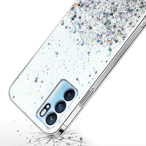 Obal na mobil pre OPPO Reno 6 5G, Glittery, priehľadné