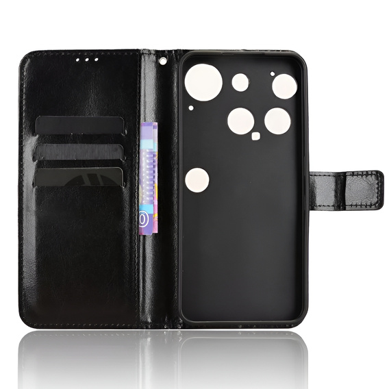 Klapkové puzdro pre Nothing Phone 3 5G, Crazy Horse Wallet, čierne