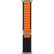 Pasek nylonowy do Apple Watch 1/2/3/4/5/6/7/8/SE/ULTRA 42/44/45/49 MM, Czarny / Pomarańczowy