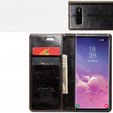 CASEME flipové puzdro pre Samsung Galaxy S10+ Plus, Waxy Textured, káva