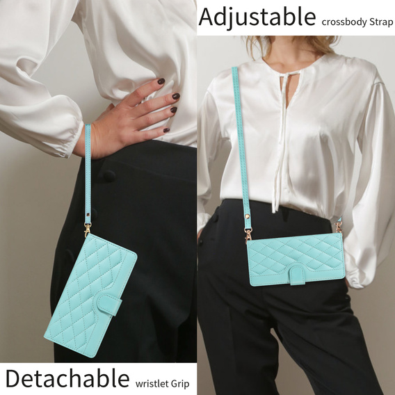 Kožené puzdro Rhombus Crossbody pre Motorola Edge 70