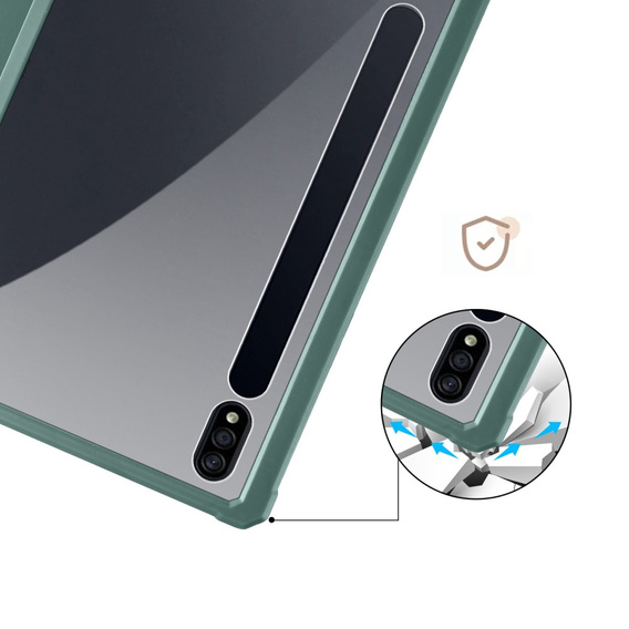 Puzdro pre Samsung Galaxy Tab S7 Plus / Tab S7 FE, Smartcase Hybrid, so slotom na stylus, zelený