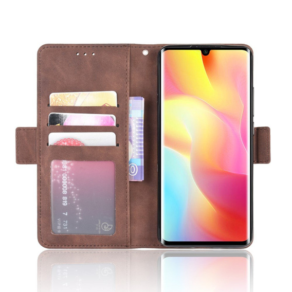 Klapkové puzdro pre Xiaomi Mi Note 10 Lite, Card Slot, hnedé