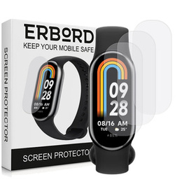 3x ERBORD Hydrogélová fólia pre Xiaomi Smart Band 10 / 9 / 8