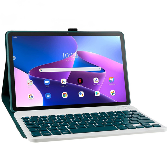 Puzdro + klávesnica Lenovo Tab M10 Plus Gen 3 TB-125F TB-128F, tmavozelené