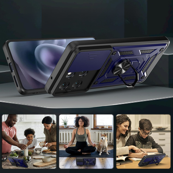 Obal na mobil pre Motorola Moto G86 5G, CamShield Slide, modré