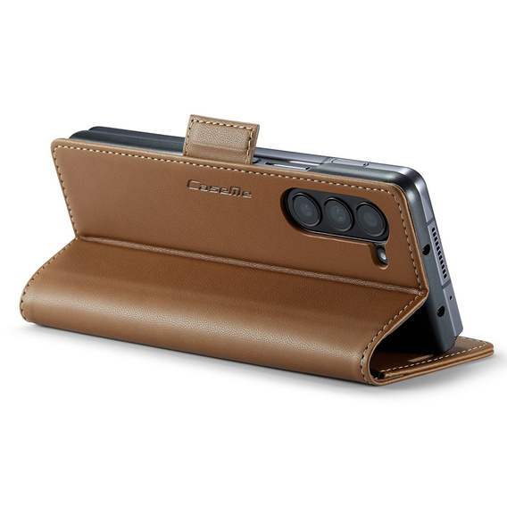 CASEME flipové puzdro pre Samsung Galaxy Z Fold6 5G, Litchi Wallet, hnedé