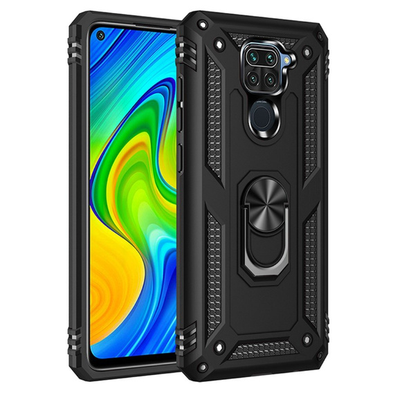 Pancierované obal na mobil pre Xiaomi Redmi Note 9, Nox Case Ring, čierne