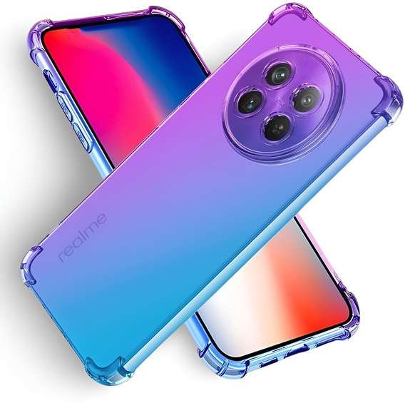 Puzdro pre Realme 12, Gradient Dropproof, Fialová / modrá