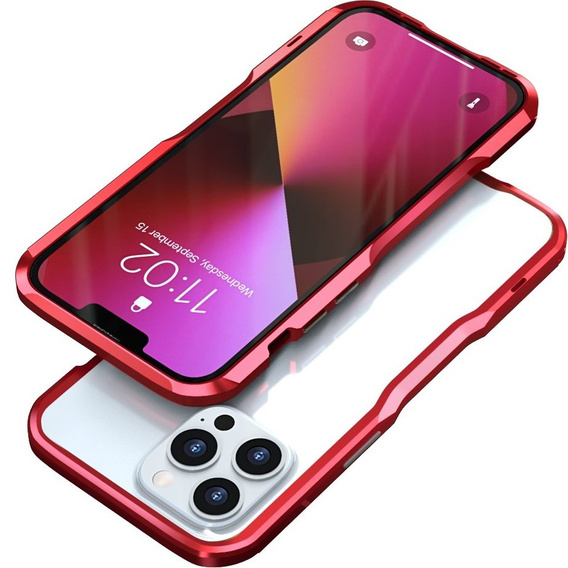 Puzdro LUPHIE pre iPhone 13 Pro Max, Armor Bumper, červené