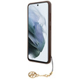 GUESS Obal na mobil pre Samsung Galaxy A55, 4G Charms Collection Hardcase, hnedé