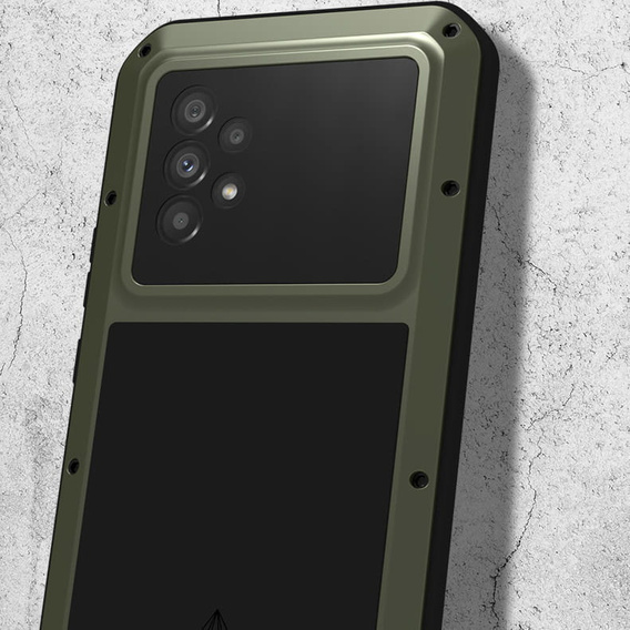 Love Mei Obal na mobil pre Samsung Galaxy A53 5G, armored with glass, zelený