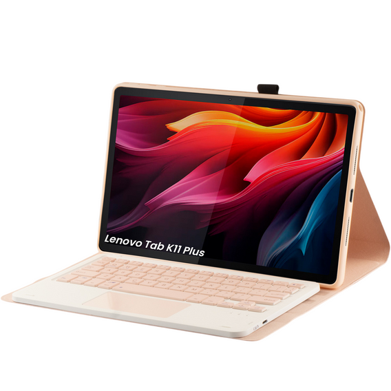 Puzdro s klávesnicou Bluetooth a touchpadom pre Lenovo Tab K11 Plus - ružové
