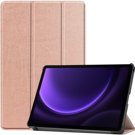 Puzdro pre Samsung Galaxy Tab S9 FE, trojskladové, ružové rose gold