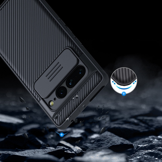 Puzdro pre Google Pixel 7 Pro 5G, pancierované Nillkin, CamShield Pro, čierne