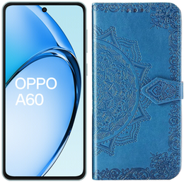 Klapkové puzdro pre Oppo A60, Mandala, modré