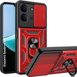 Pancierované puzdro pre Xiaomi Redmi 15C 4G/LTE, s ochranou fotoaparátu, so stojanom, červené
