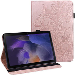 Puzdro s chlopňou pre Samsung Galaxy Tab A8 10.5 SM-X200 SM-X205, flower, ružové rose gold