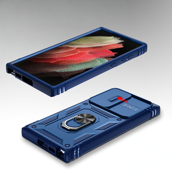 Obal na mobil pre Samsung Galaxy S24 Ultra, CamShield Slide, modré