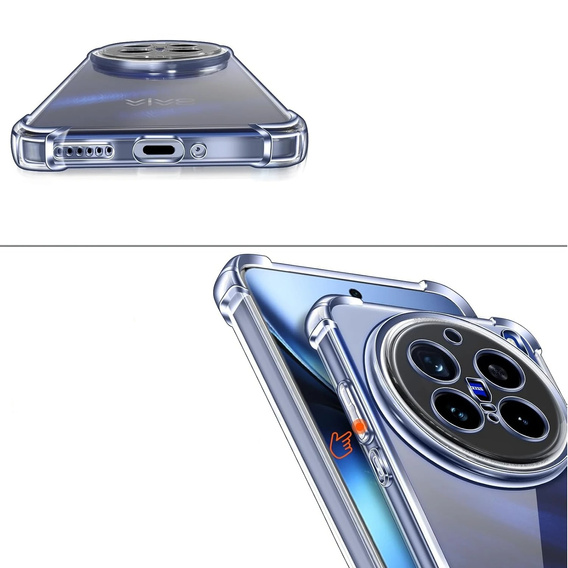 Obal na mobil pre Vivo X200 Pro 5G, Dropproof, priehľadné