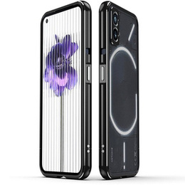 Puzdro pre Nothing Phone 2a, Armor Bumper, s krytom objektívu, čierna / strieborná