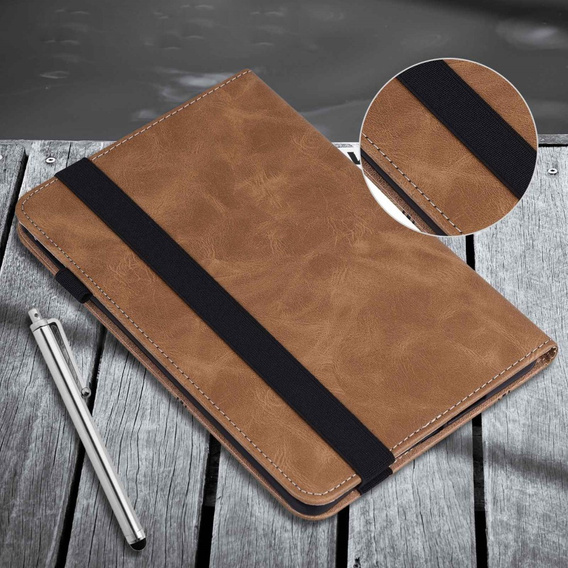 Puzdro pre Lenovo Tab M10 Plus 10.6 Gen 3 TB-125F TB-128F, Classic, s priestorom pre stylus, hnedé