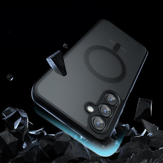 Puzdro pre Samsung Galaxy A35 4G/5G, pre MagSafe, ERBORD Matt Case, čierny + sklo na displej