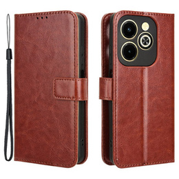 Klapkové puzdro pre Infinix Hot 40i, Crazy Horse Wallet, hnedé