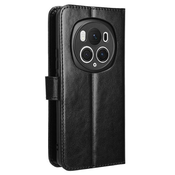 Klapkové puzdro pre Honor Magic 6 Pro 5G, Crazy Horse Wallet, čierne