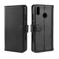 Klapkové puzdro pre Huawei Honor 8X, Split Leather Wallet, čierne