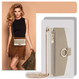 Flipové puzdro pre Motorola Edge 40 Neo 5G, Wallet Zipper Pocket, so zrkadlom, biele