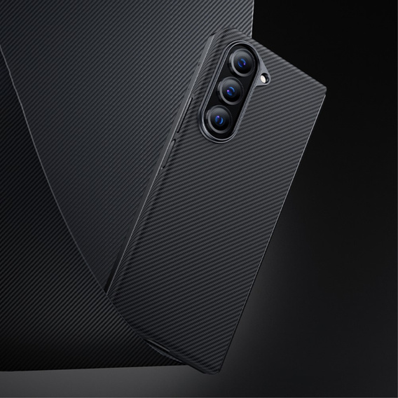 Puzdro BENKS Kevlar pre Samsung Galaxy Z Fold5 5G, pre MagSafe, Carbon Fiber, čierne