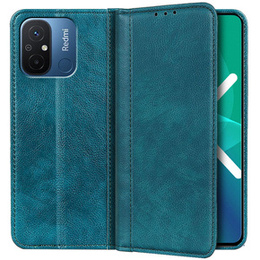 Obal na mobil pre Xiaomi Redmi 12C, Wallet Litchi Leather, zelený