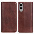 Flipové puzdro pre Samsung Galaxy S25 Edge, Split Leather, hnedé