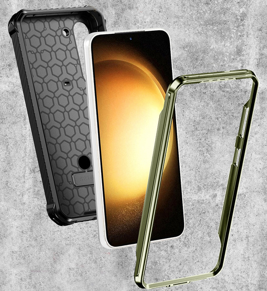 Obal na mobil pre Samsung Galaxy S23 Plus, Heavy Duty Ring Belt Clip, zelený